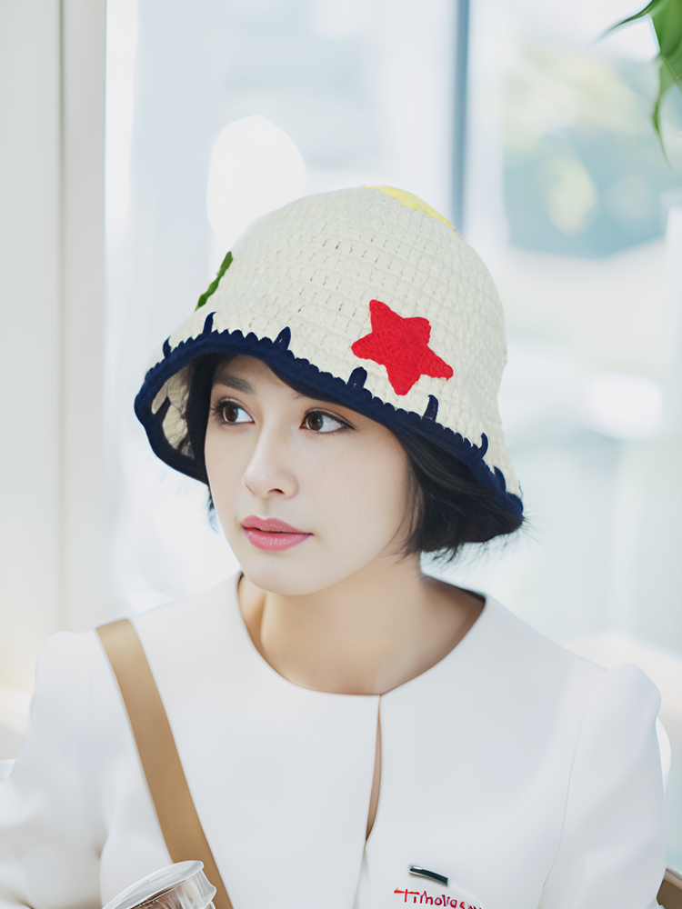 钩针毛线渔夫帽子材料包宝宝保暖五角星遮阳帽手工diy编织亲子帽,服饰配件/皮带/帽子/围巾,DIY编织材料包,淘宝优惠券,粉丝福利购,淘宝优惠卷