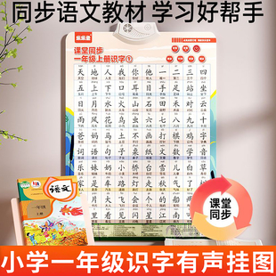 一年级上下册课堂同步识字有声挂图全套拼音拼读组词幼儿学前识字
