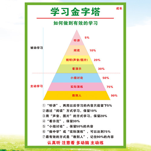 学习方法记忆曲线海报正能量树贴纸积极心态班级装饰文化墙贴成功