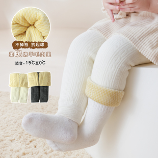 一体绒冬季 连体大pp女宝宝保暖裤 加绒加厚 秋冬款 舒心果宝宝打底裤