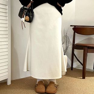 胖mm鱼尾裙NQ1301 高腰宽松遮胯包臀裙女半身裙2025冬新款 大码 女装