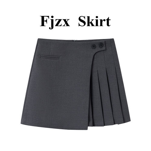 灰色西装半身裙女2026新