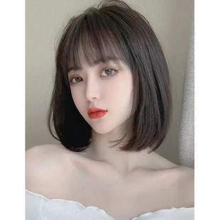 2022年时尚假发齐耳时尚直发齐肩锁骨发