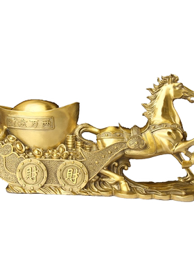 黄铜铜黄金万两马摆件中式
