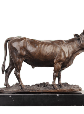 铜牛摆件 铜公牛摆件 配大理石底座