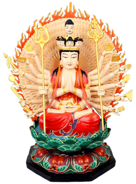 彩绘千手观音摆件