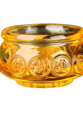 朴器 K9材料合成黄水晶聚宝盆摆件 黄水晶元宝摆件