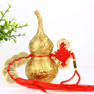 朴器 铜葫芦摆件 铜葫芦挂件 铜一体葫芦 门窗阳台