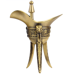 朴器 新款加厚爵杯摆件 仿铜爵杯摆件 乾隆杯摆件