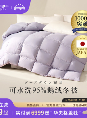 Interlagos日本羽绒被95鹅绒冬被可水洗冬季被子被芯加厚鹅绒被