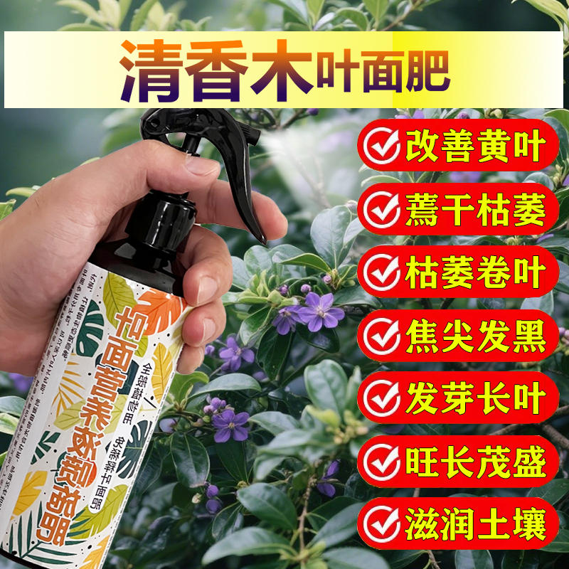 清香木专用肥料树盆栽九里香驱蚊草清香胡椒木土壤营养液叶面肥料