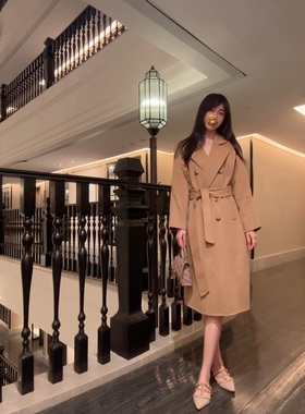 Sin boutique 重工典藏款自留ma*mara细腻高支羊毛气质系带大衣