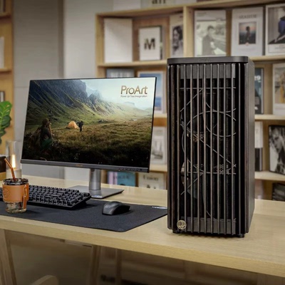 华硕ProArt创艺国度PA401木艺版机箱中塔设计台式机电脑办公 机箱