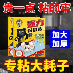 黑猫神强力粘鼠板大老鼠贴捕鼠器老鼠胶灭鼠药
