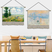莫奈ins油画风景装 饰挂毯客厅背景墙布挂布卧室床头挂画布艺定制