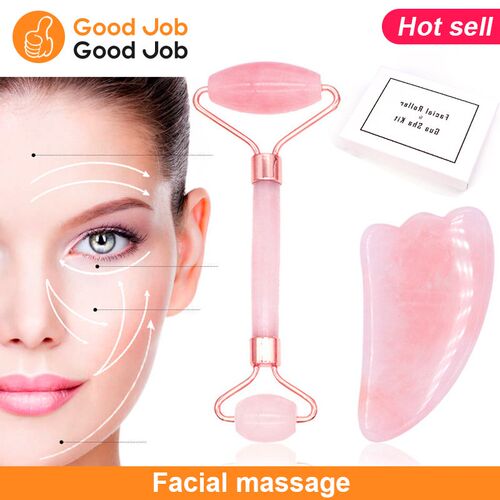Jade Roller Facial Face Jade Massage Roller Rose Quartz