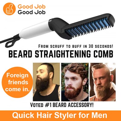 Men's Quick Hair Beard Straightener Styler Comb Electric New