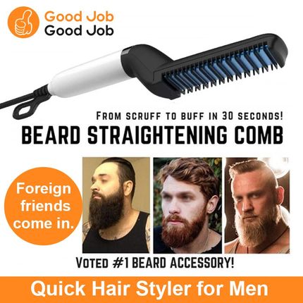Men's Quick Hair Beard Straightener Styler Comb Electric New
