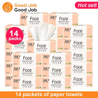 Napkin Paper towels 14 rolls Facial Tissue tissue wiper跨境