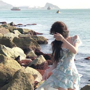 2026瑞茜·威瑟斯薄暮之海 甜美小清新碎花显瘦辣妹连衣裙 夏季