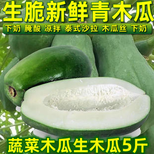 正宗生脆青木瓜新鲜广西生木瓜下奶腌酸凉拌沙拉番木瓜菜瓜非水果