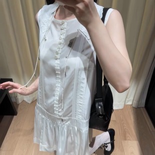 现货MAR设计师品牌25夏季 气质时髦连衣裙优雅甜美短裙 新款 A字无袖