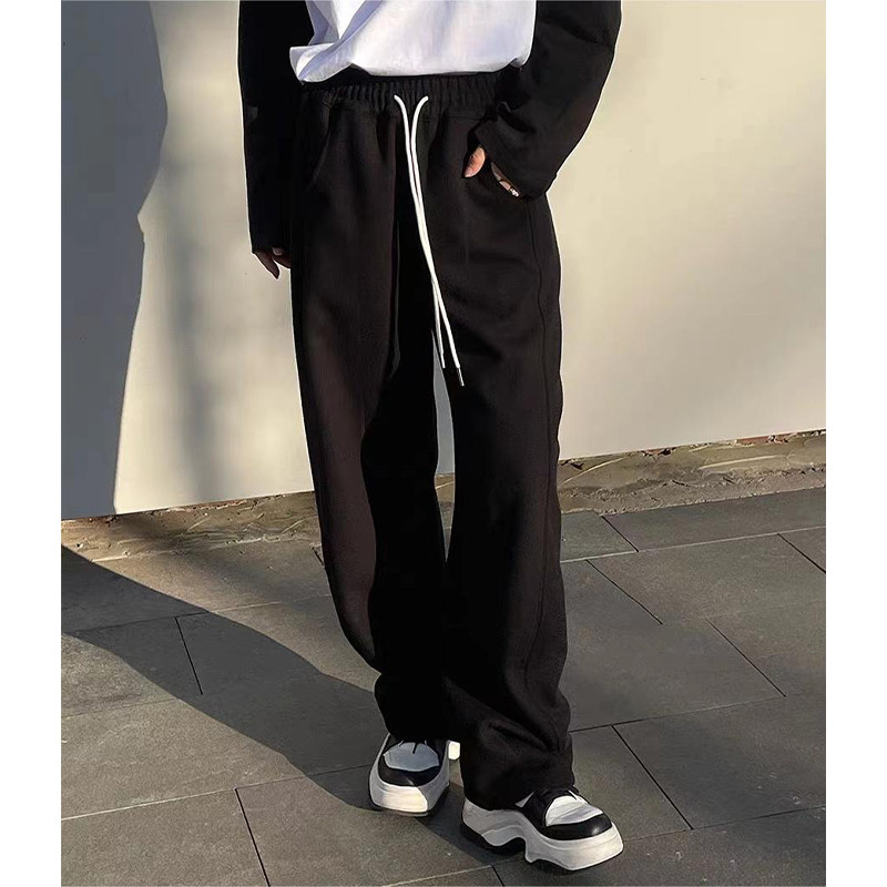 现货2024早春新款CA小众设计师品牌百搭运动休闲茧型针织高腰卫裤