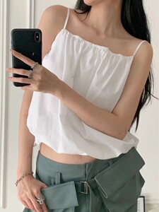 现货low classic褶皱露背系带吊带百搭上衣24夏季新款设计师品牌