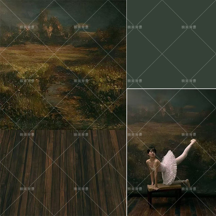 法式油画复古杂志风拍照背景布影楼舞蹈古典肖像油画拍照背景纸