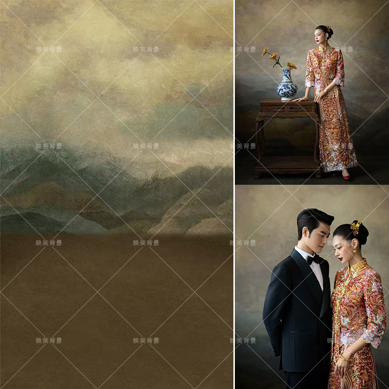 复古油画斑驳肌理风景背景布新中式旗袍婚纱写真室内摄影棚影楼,3C数码配件,背景布类,淘宝优惠券,粉丝福利购,淘宝优惠卷