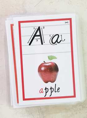 PEP人教版小学英语26字母标准手写体带笔顺配套单词字母塑封卡片