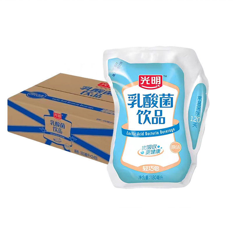 光明乳酸菌常温配餐饮180g日期新图片