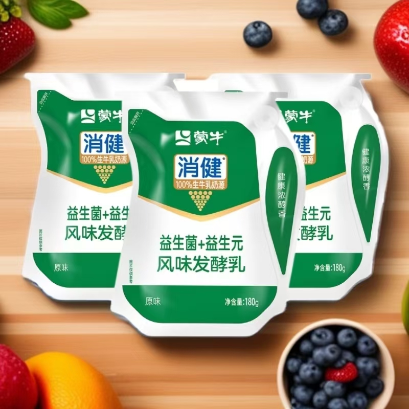 蒙牛消健益生菌+益生元原味酸奶180g*12包风味发酵乳