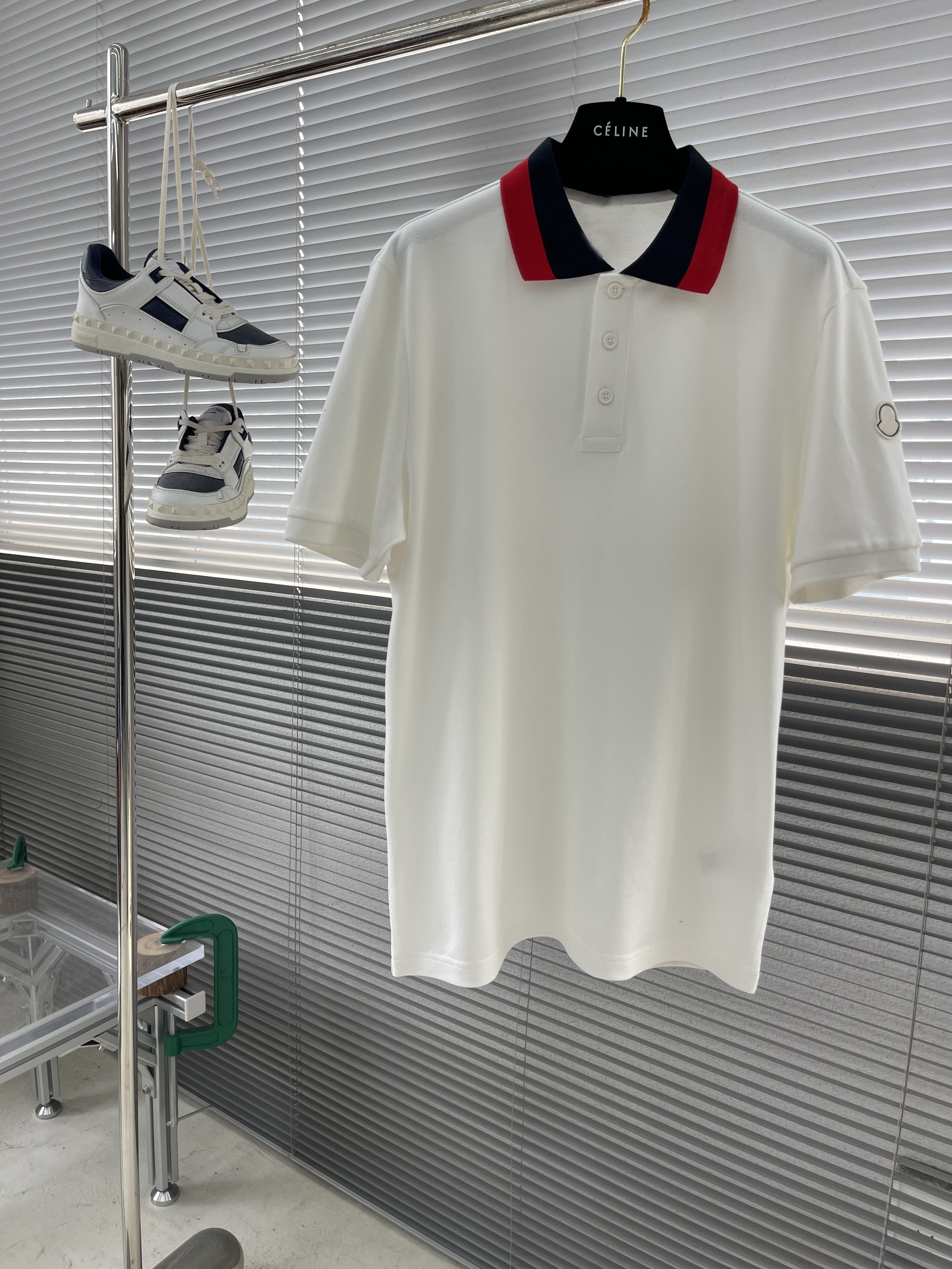 thumbnail for Contrast Color Collar Embroider Armband Pique Cotton Lapel Short-Sleeved Polo Shirt for Men T-Shirt Summer