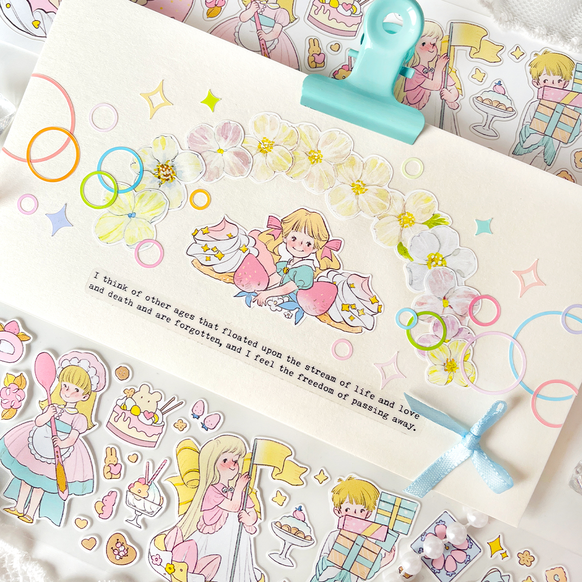 新款切模小人物甜与茉茉可爱轻复古娃娃屋百仓家手帐和纸胶带贴纸