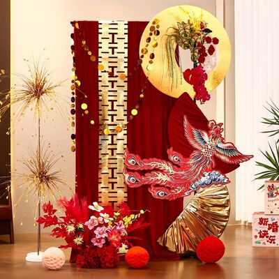 婚房布置套装龙凤迎宾牌KT板