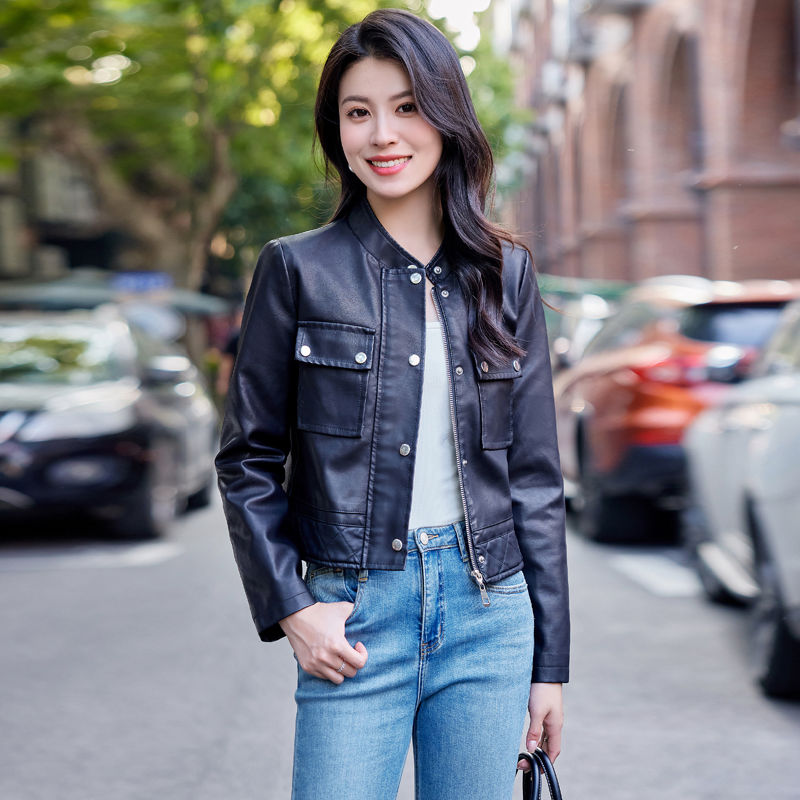皮衣女2025年春秋季新款女装时尚气质百搭显瘦韩版机车pu短款外套