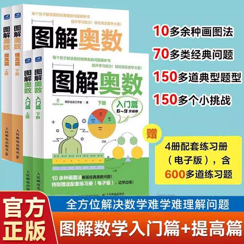 图解奥数提高篇+入门篇阿尔法派工作室训练孩子的建模思维与数形结合新版数学思维训练一年级二三四五六年级举一反三逻辑思维训练