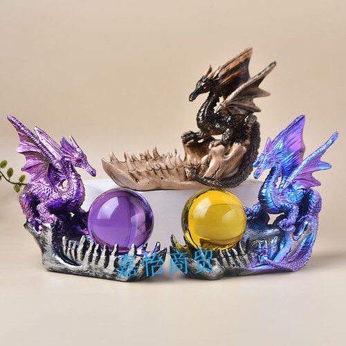 独立站新款巴佛灭巴风特龙雕塑摆件 骷髅獠牙树脂工艺品 baphomet