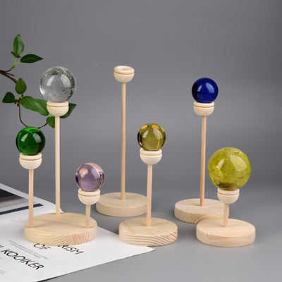 实木水晶球圆球形鸡蛋形创意多功能展示底座木质支架底托摆件