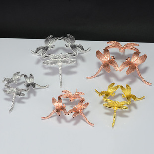 合金蜻蜓金属水晶球矿石座底座置物架球托金属支架摆件饰品