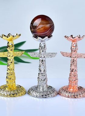 创意新款古华表柱小摆件中华柱龙柱黄铜办公室桌面手把件家居饰品