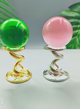 新款金色小蛇合金水晶球底座底托置物架球架金属球托支架