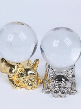 Goossens Lion趴趴狗中号水晶球座家居摆件发发奇