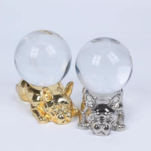 Goossens Lion趴趴狗中号水晶球座家居摆件发发奇