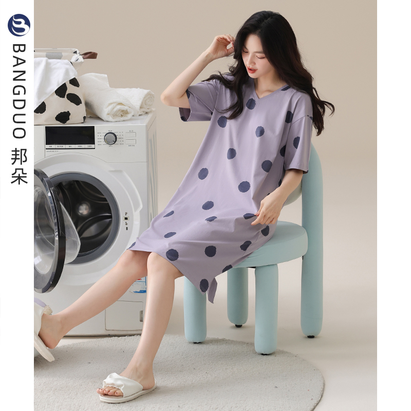 睡裙女士夏季莫代尔短袖连衣裙