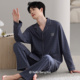 男款 春秋款 睡衣男士 休闲男式 纯棉长袖 大码 家居服套装 秋季 秋冬薄款