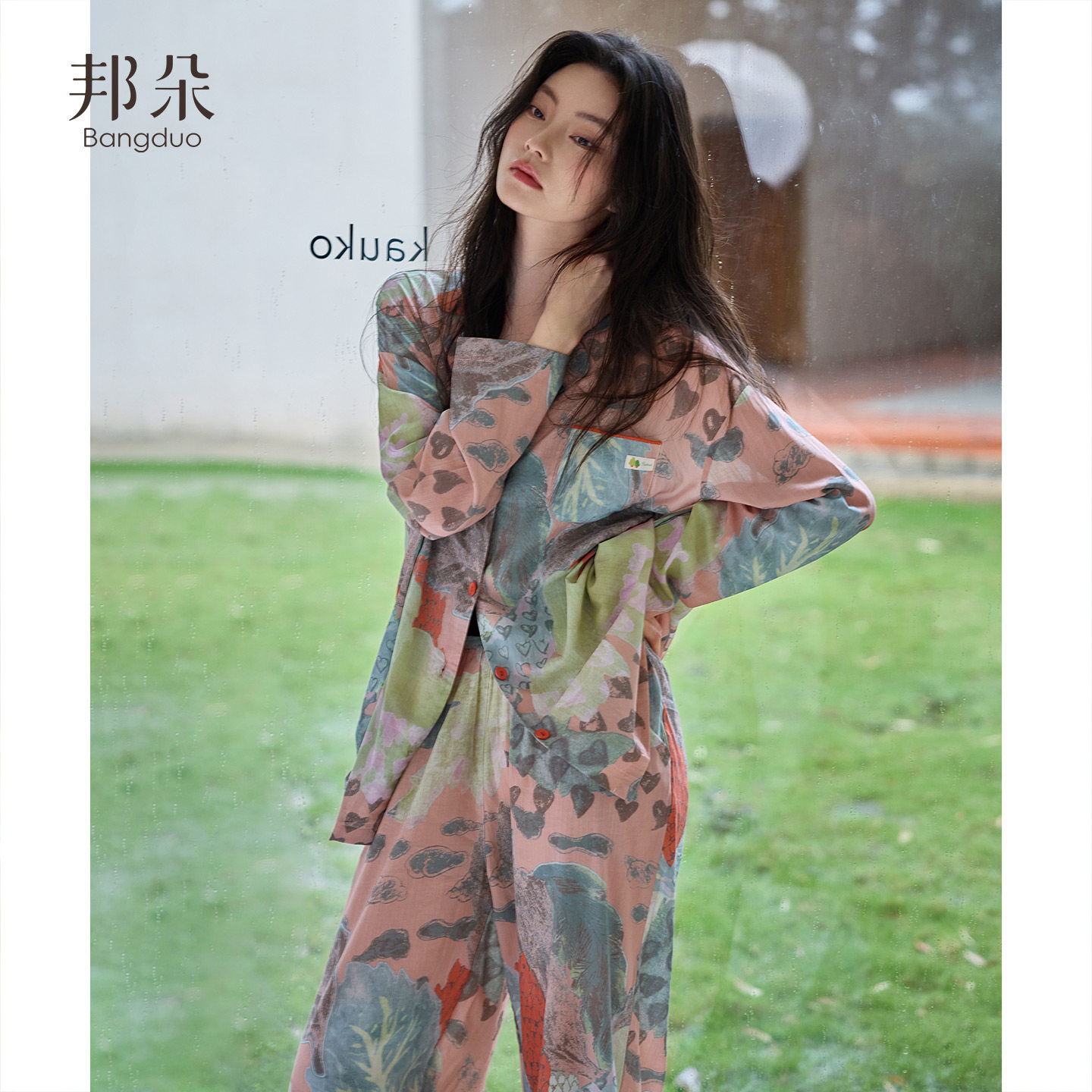 睡衣女士春秋款梭织棉长袖家居服图片