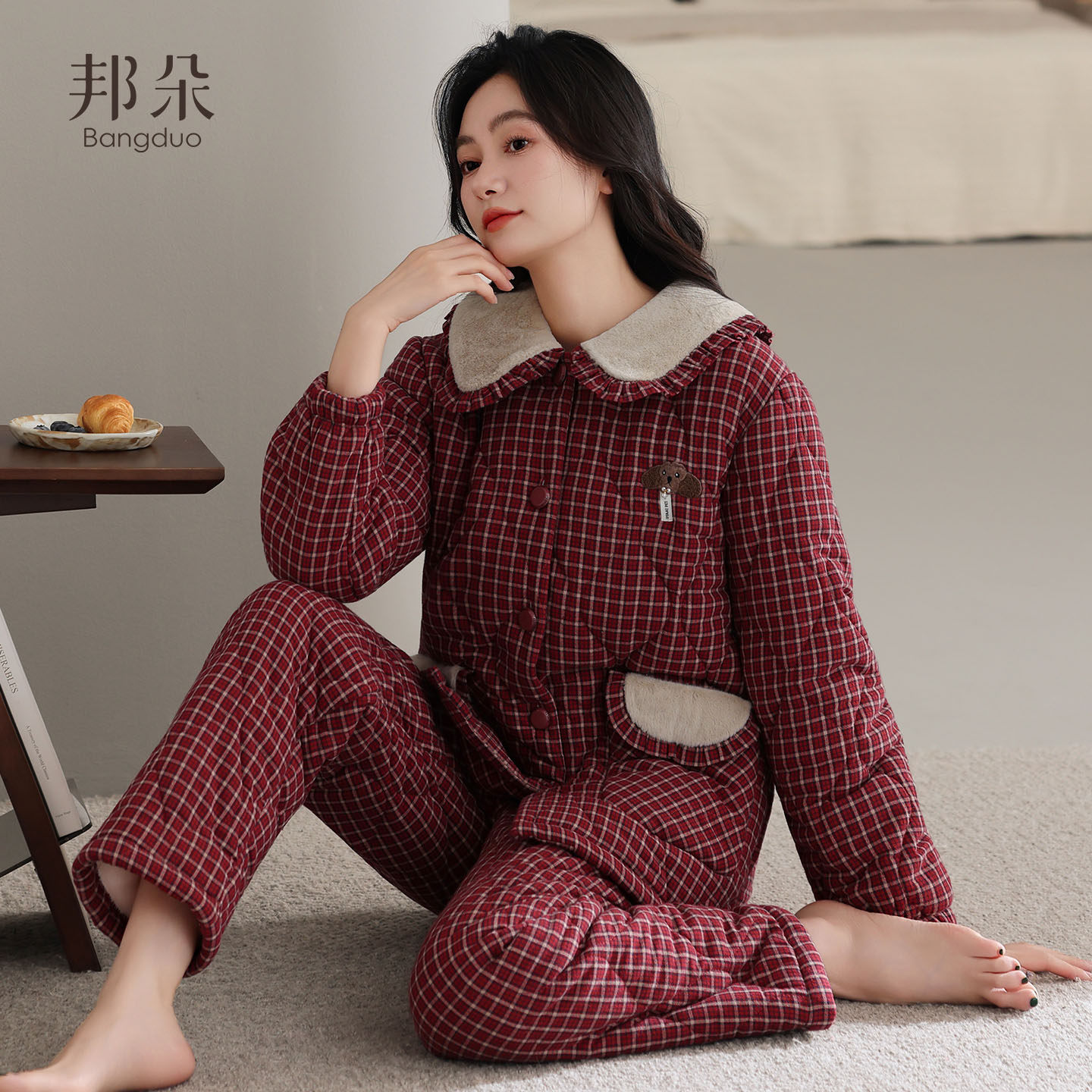 睡衣女冬季三层加厚加绒梭织纯棉夹棉秋冬款珊瑚绒棉袄冬天家居服,女士内衣/男士内衣/家居服,睡衣/家居服套装,淘宝优惠券,粉丝福利购,淘宝优惠卷