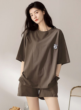 【柔感】睡衣女夏季纯棉短袖短裤薄款夏天少女休闲夏款家居服套装